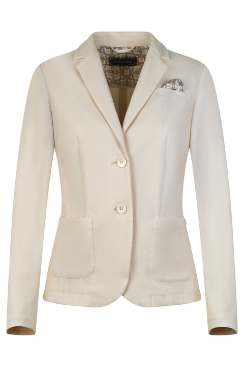 Jersey Blazer Damen – Strukturierter Look in Rosa & Creme