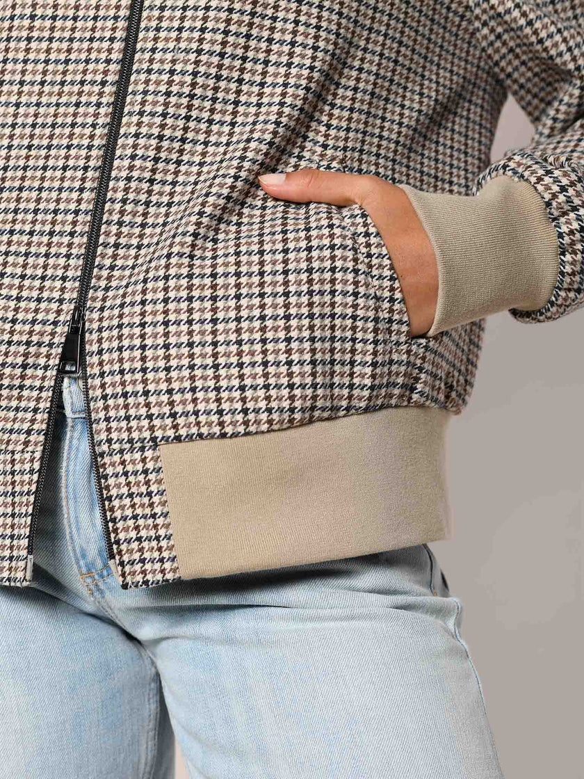 Blouson im Pepita Muster