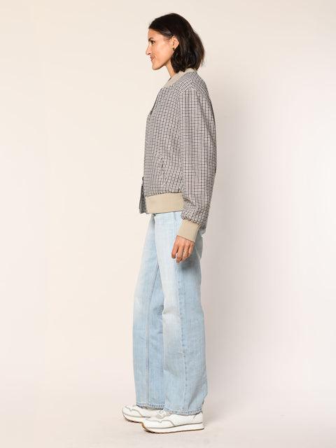 Blouson im Pepita Muster