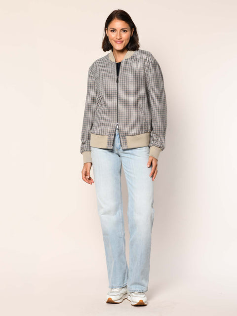 Blouson im Pepita Muster
