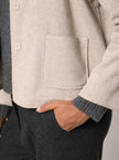 Jersey Jacke mit Strickkragen