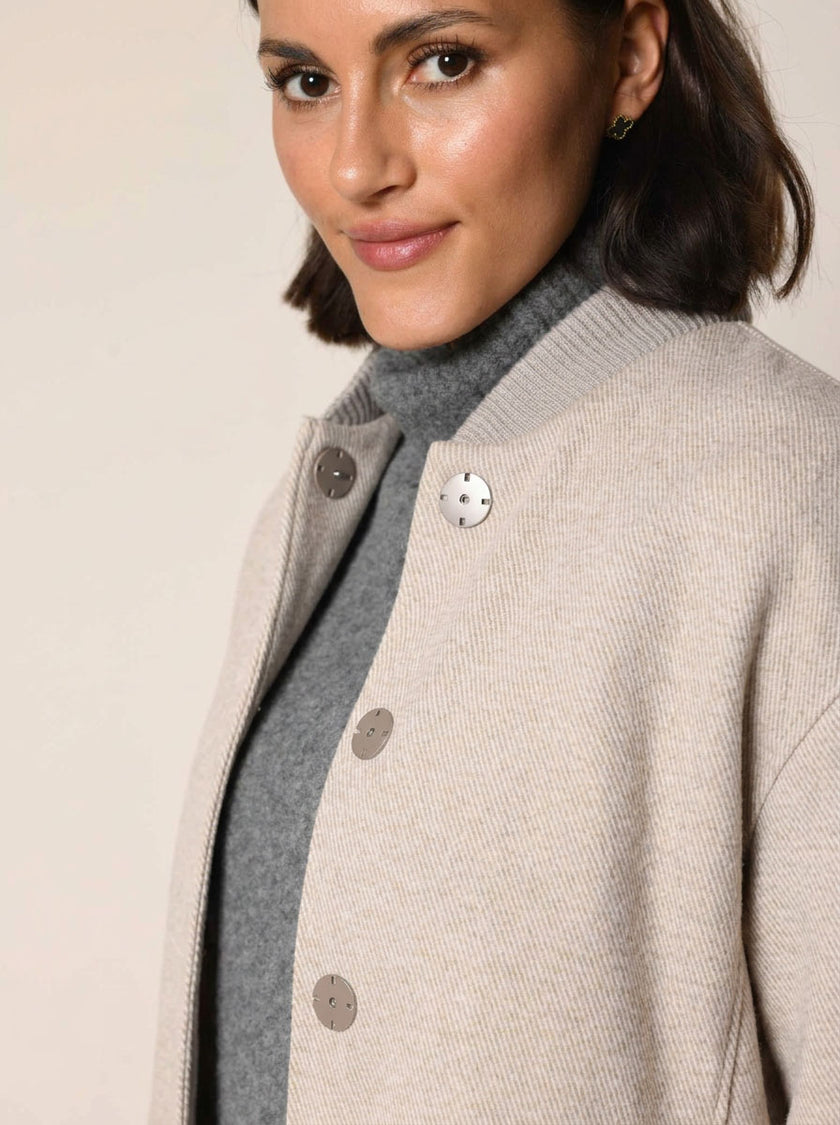 Jersey Jacke mit Strickkragen