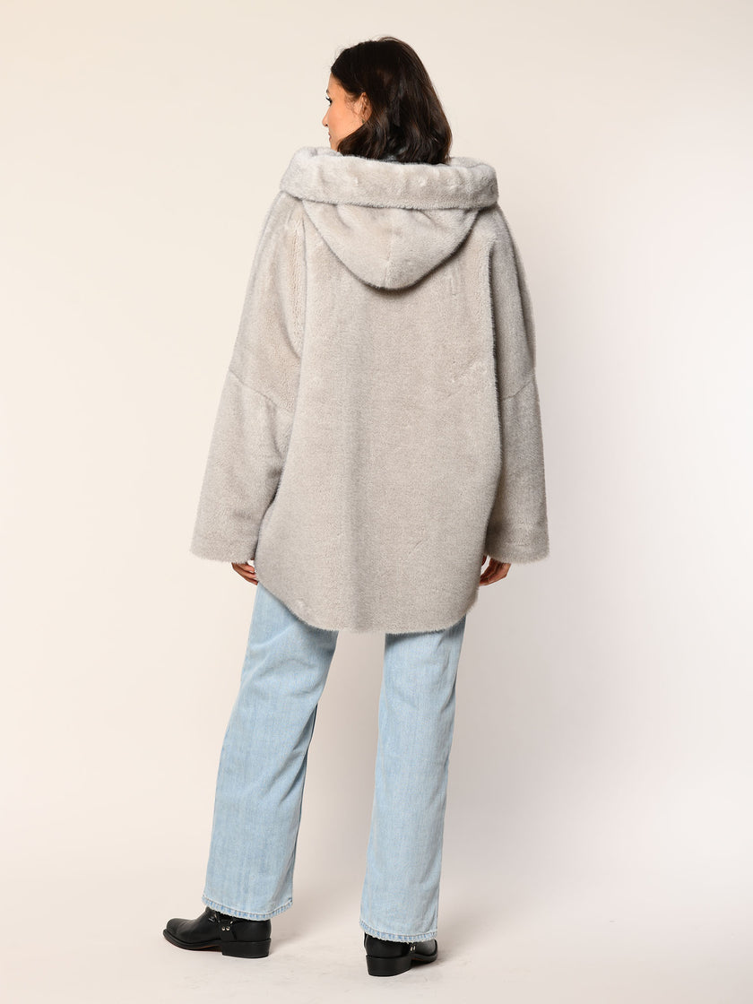 Kunstfell Wende-Capejacke