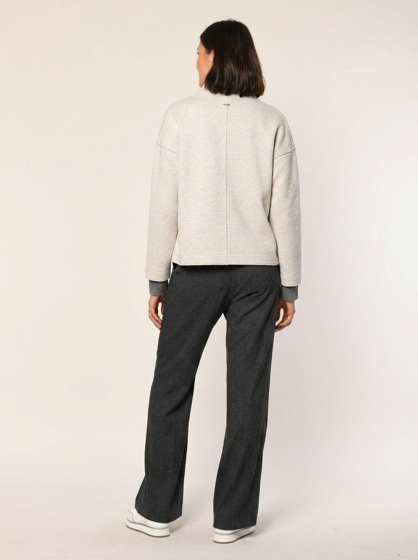 Jersey Jacke mit Strickkragen