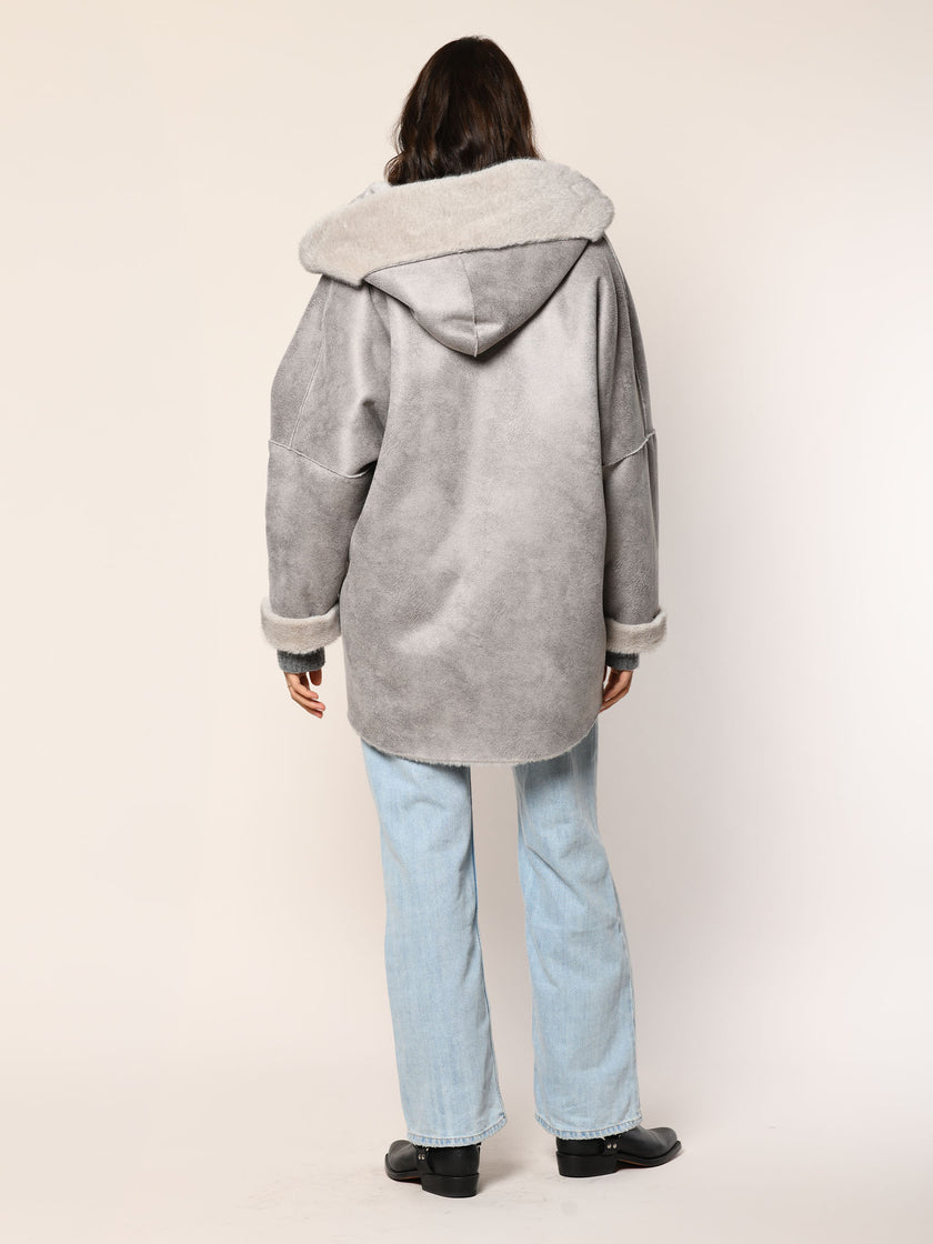 Kunstfell Wende-Capejacke
