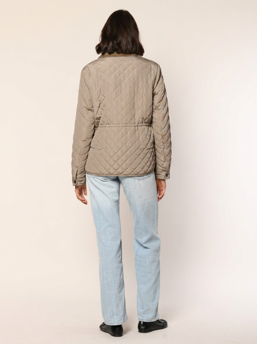 Steppjacke mit Cordkragen