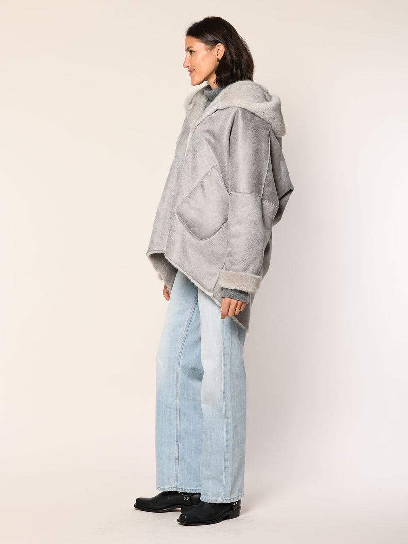 Kunstfell Wende-Capejacke