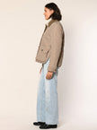 Steppjacke mit Cordkragen
