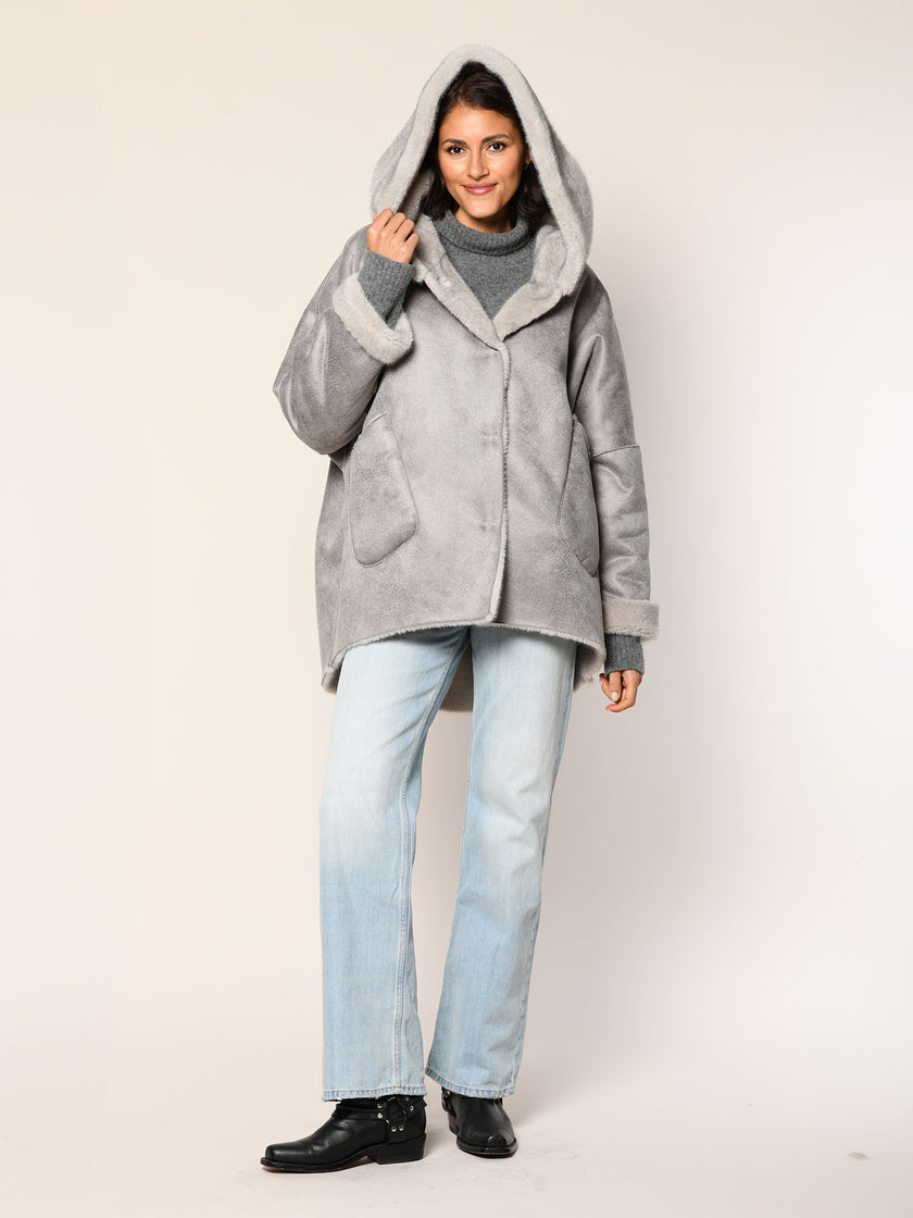 Kunstfell Wende-Capejacke