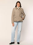 Steppjacke mit Cordkragen