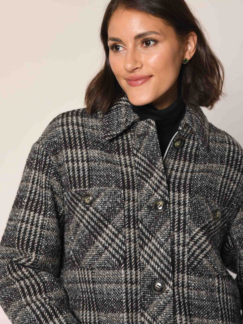Woll Karo Hemdjacke