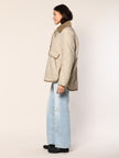 Steppjacke mit Cordkragen