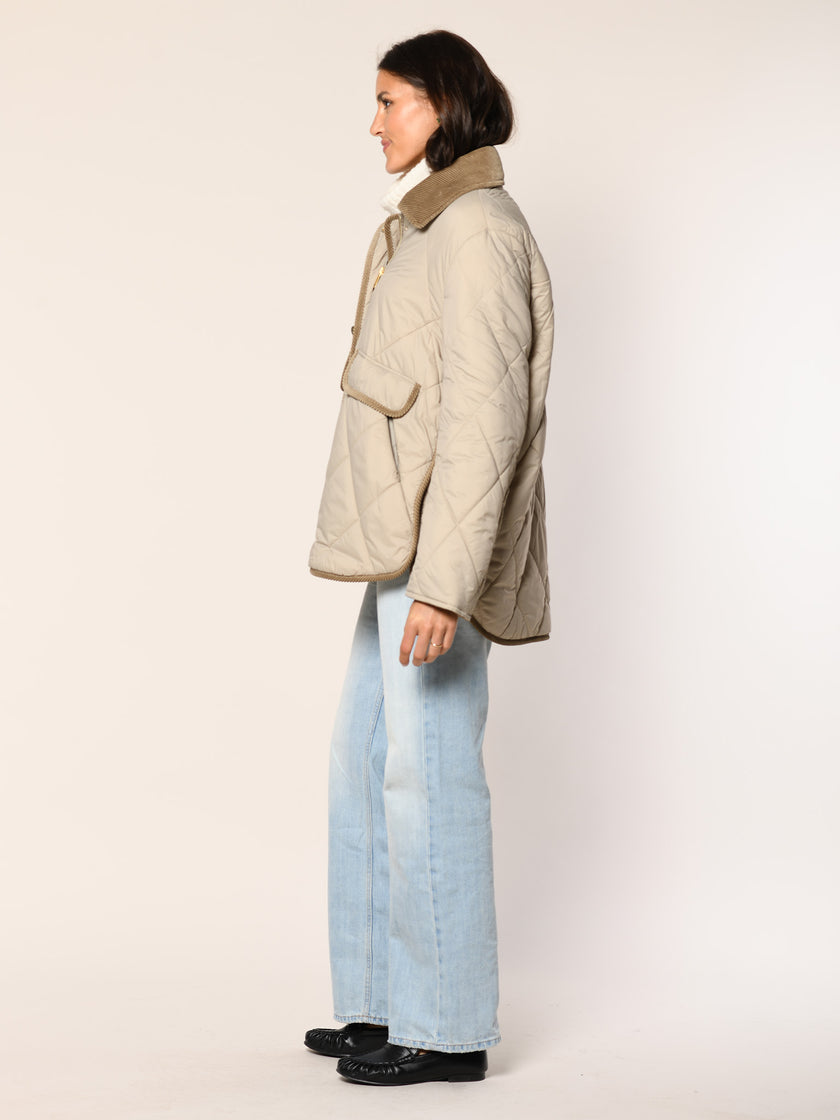 Steppjacke mit Cordkragen
