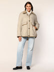 Steppjacke mit Cordkragen