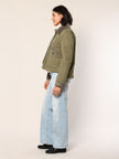 Baumwoll Jacke mit Cordkragen