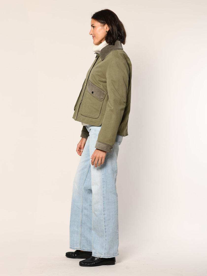 Baumwoll Jacke mit Cordkragen