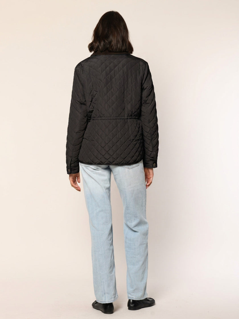 Steppjacke mit Cordkragen