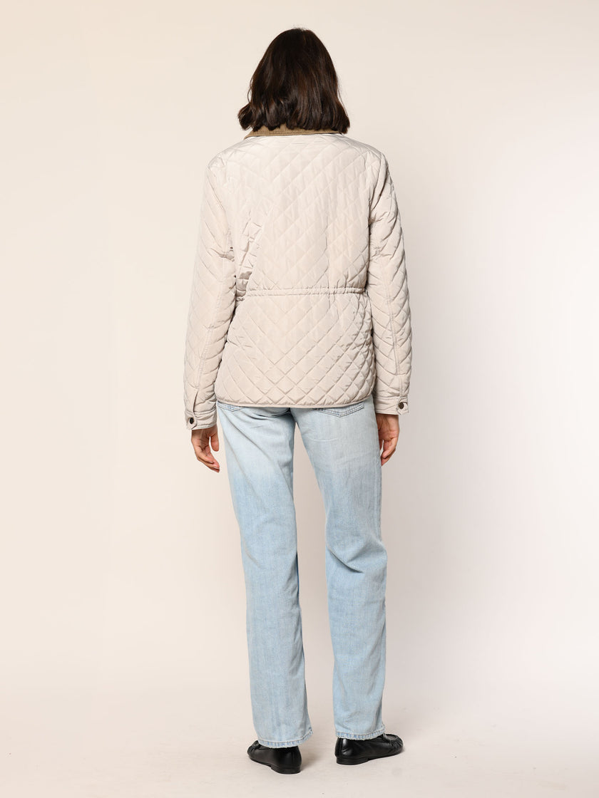 Steppjacke mit Cordkragen