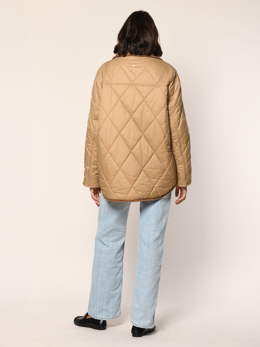 Steppjacke mit Cordkragen