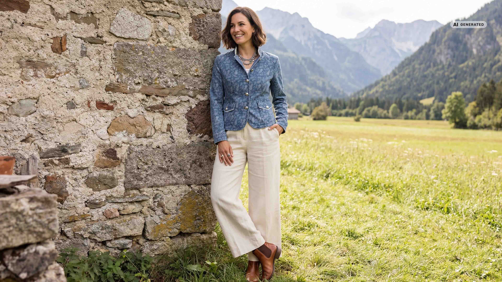 Model trägt Janker in Jeans Optik.