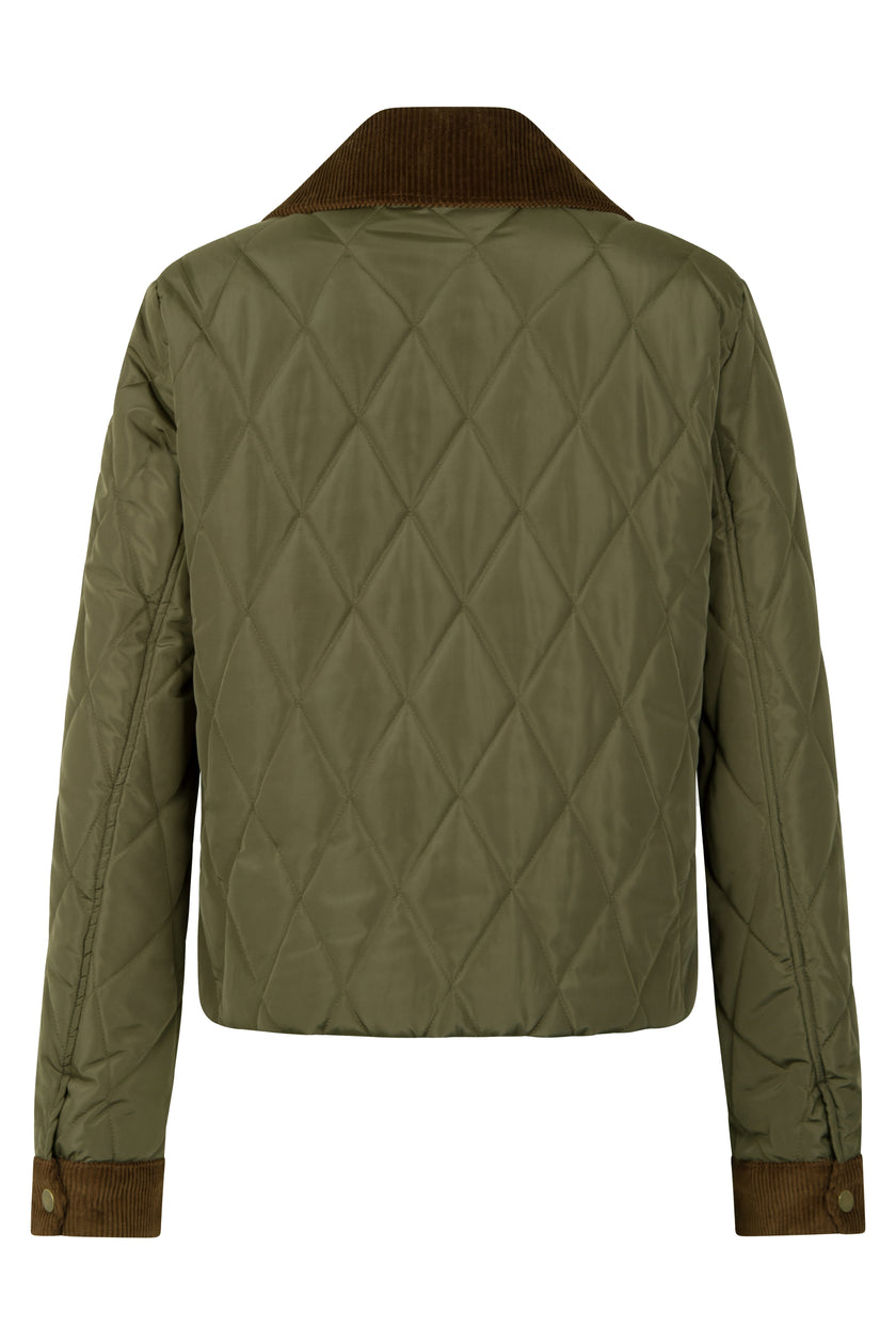 Britische Steppjacke mit Cordkragen